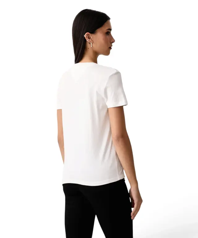 Tommy Hilfiger - Γυναικείο T-shirt Classic Logo Ss Tee Regular Fit DW0DW23527-YBL Λευκό 2