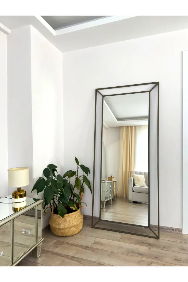 Stewehome Διακοσμητικός καθρέφτης με μεταλλικό πλαίσιο με βάση Πολύχρωμο 180x80x2 cm 3