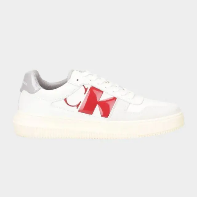 Calvin Klein - Cupsole Lth Ανδρικά Chunky Sneakers YM0YM00897-01W Κόκκινο - 45