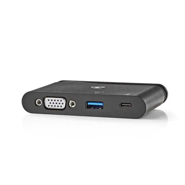 Σταθμός σύνδεσης από USB 3.0 Type-C αρσ. σε USB-C / USB 3.0 / VGA θηλ., σε μαύρο χρώμα.
