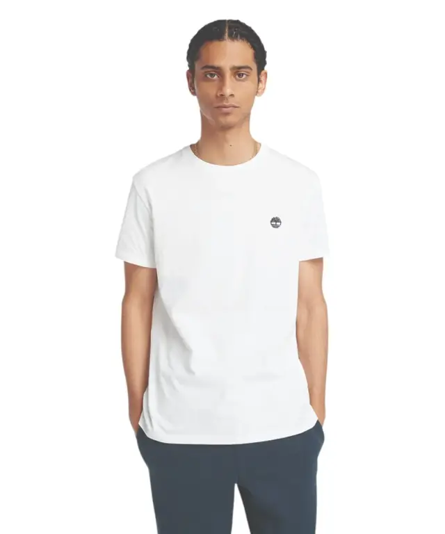 Timberland - Ανδρικό T-shirt με Λογότυπο Oyster River Logo Tee TB0A2BR3-100 Λευκό - M