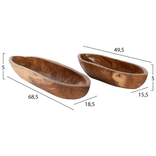 ΣΕΤ ΞΥΛΙΝΑ ΜΠΟΛ FB94305 ΞΥΛΟ ΤΕΑΚ ΣΕ ΦΥΣΙΚΟ 68,5x18,5x9,5Υ εκ. 2