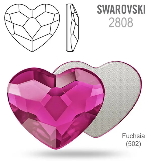 Swarovski 2808 Heart Fuchsia 10mm - 2τεμ
