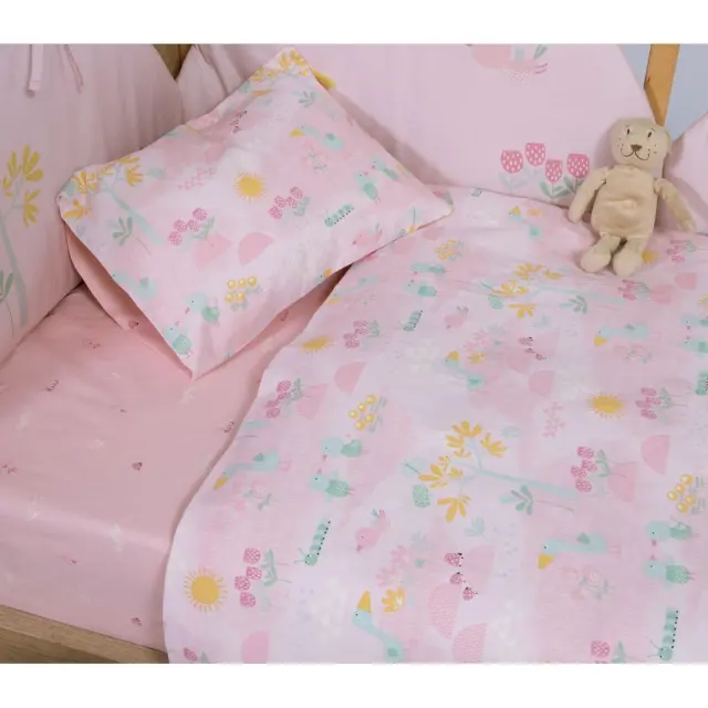 Nef-Nef Homeware Βρεφικά Σετ Σεντόνια Κούνιας Spring Happiness 120x170 Ροζ 2
