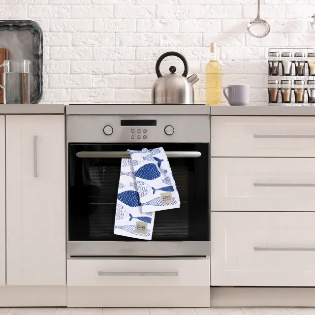 Πετσέτες Κουζίνας Σετ 2 Τεμ 40x60 Das Home 0737 White-Blue 100% βαμβακερό 3