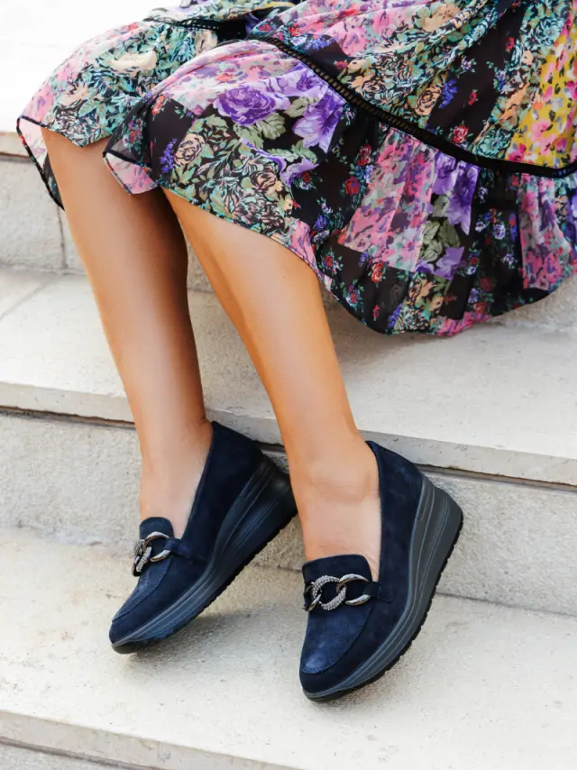 Imac Μοκασίνια-Loafers Γυναικείο δέρμα Nubuck Μπλέ IMA/457640 NAVY - 41 2