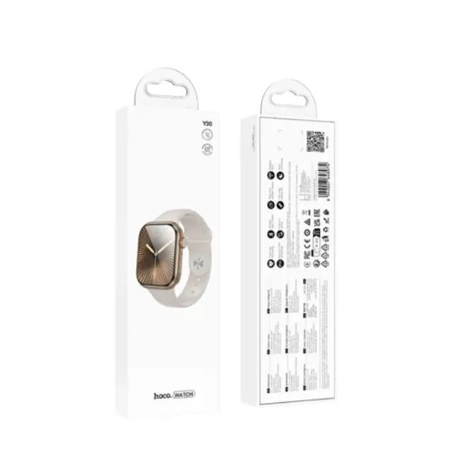 Hoco Smartwatch Bluetooth 2 ιντσών με λειτουργία κλήσεων και καρδιακού ρυθμού Χρυσό Y30 2