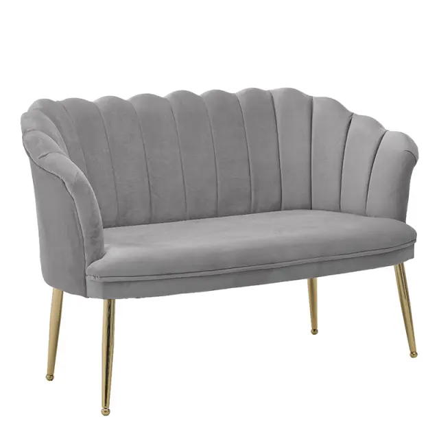 Καναπές Διθέσιος Γκρι Βελούδο 130x62x82/44cm 3-50-777-0010
