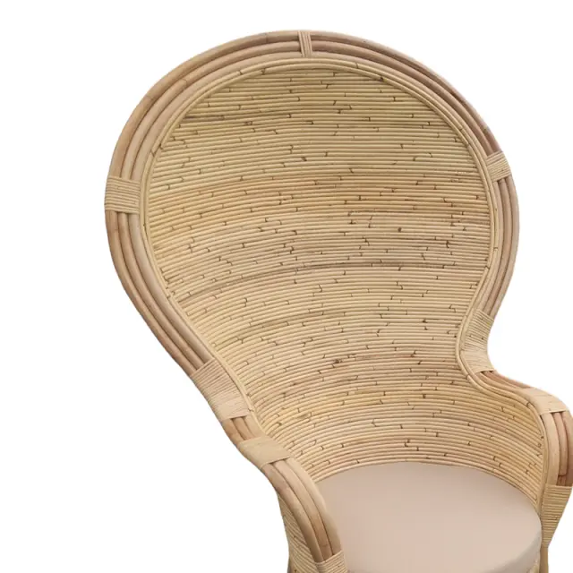 Πολυθρόνα Rea Inart με μπεζ μαξιλάρι-φυσικό rattan 85x85x141εκ 3