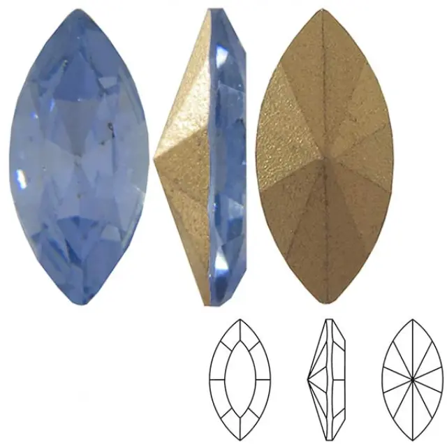 Swarovski 4228 XILION Navette Fancy Stone Light Sapphire 15x7mm - 4τεμ