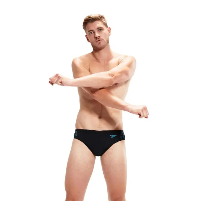 Speedo Men's Hyper Boom Splice 7cm Brief Swim Slip Μαύρο - Μπλε 800301715147 (Speedo) - 32