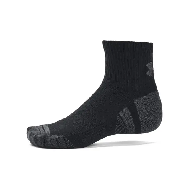 Under Armour Unisex Performance Tech 3 Pack Quarter Socks Μαύρο 1379510-001 (Under Armour) - Large 3