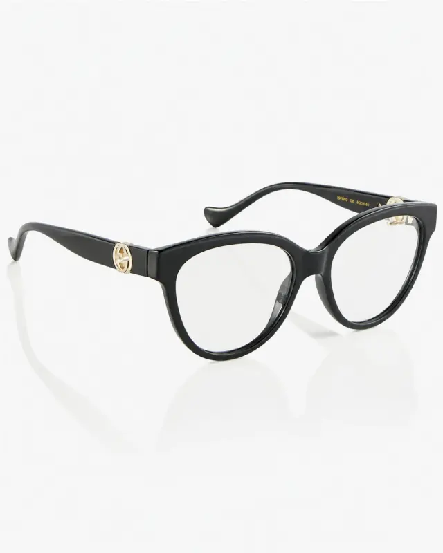 Gucci GG1024O 006 Γυναικεία Γυαλιά Οράσεως Cat Eye Μαύρα με Χρυσή Αλυσίδα - 54-16-140