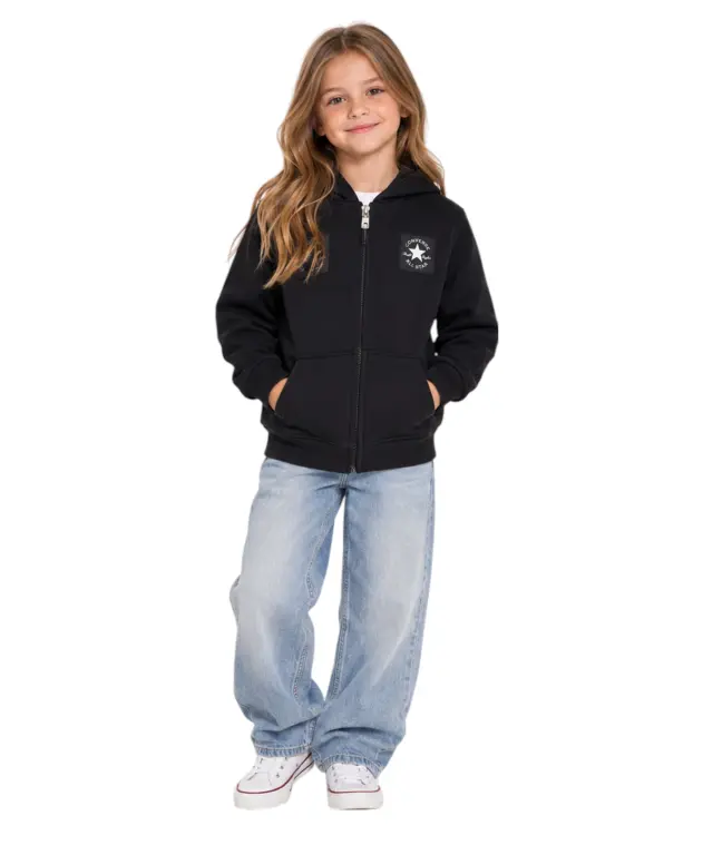 Converse - Παιδική Ζακέτα Φούτερ Chuck Taylor Patch Oversized Fit 9CJ814-023 Μαύρο 2