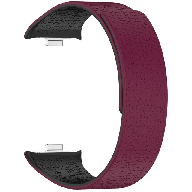 Techsuit - Watchband (W016) - Xiaomi Redmi Watch 4 / 5 / 6 / Smart band 8/9 pro - Wine Red / Black 2