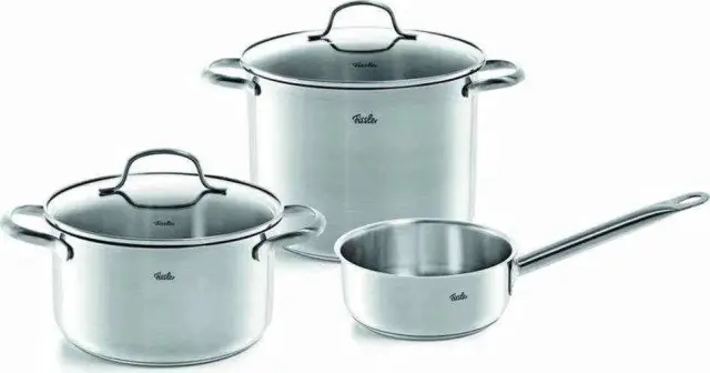 Fissler Σετ Κατσαρόλες Ανοξείδωτες San Francisco 5Τμχ Φ24/20/16cm 5,4/3,4lt Ασημί