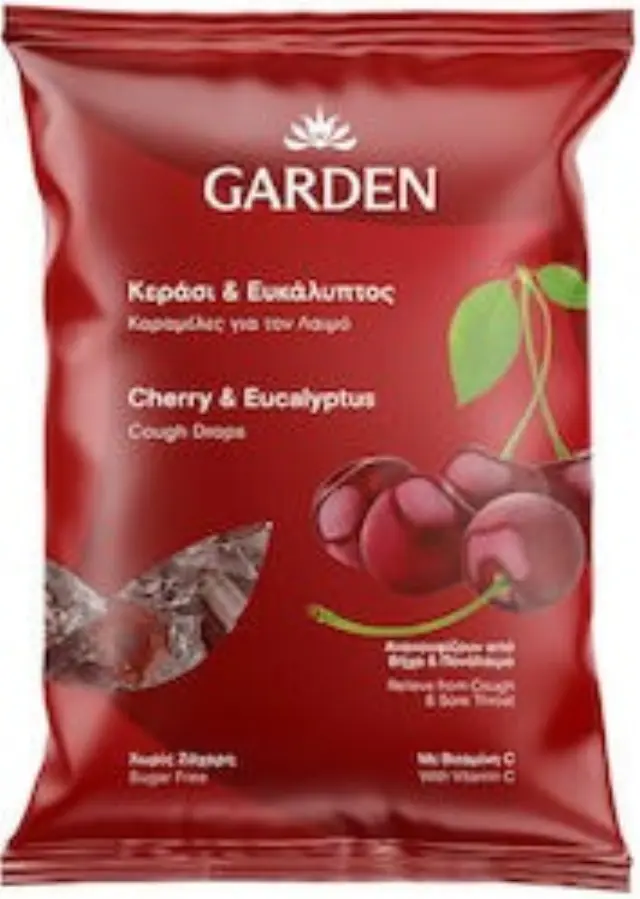 Garden | Καραμέλες για τον Βήχα και τον Πονόλαιμο με Κεράσι & Ευκάλυπτο | 60g