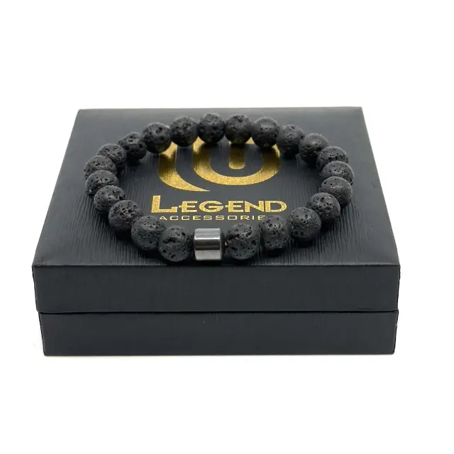 Lava Stone Ελαστικό Βραχιόλι με Πέτρες 2