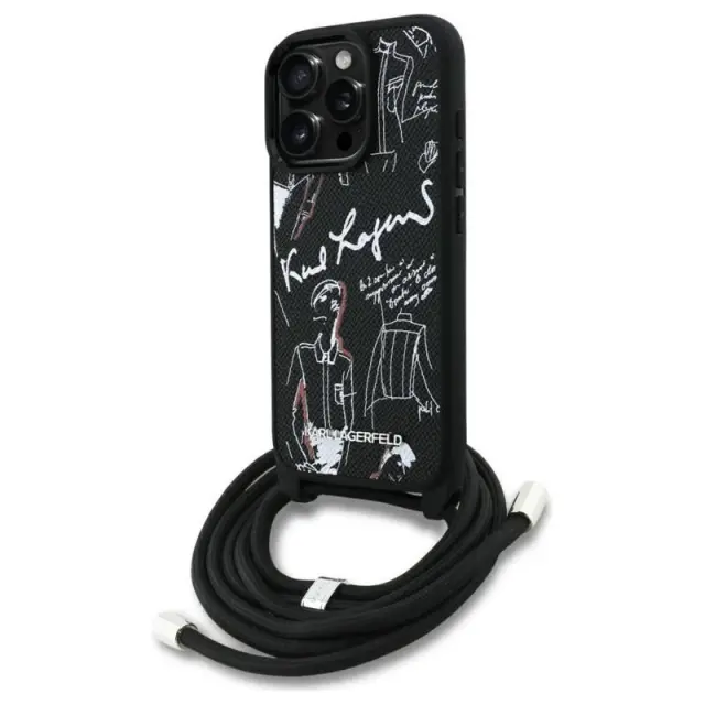 Θήκη Δερμάτινη Karl Lagerfeld Apple iPhone 16 Pro Magsafe Saffiano Crossbody Μαύρο N69928