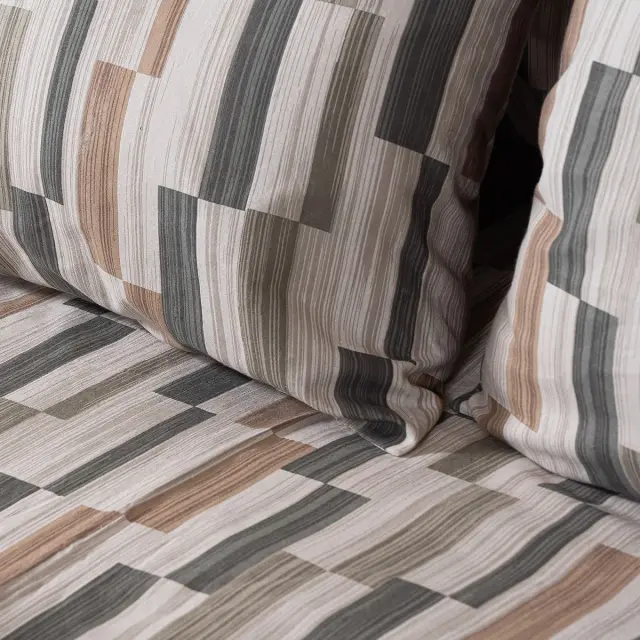 Σετ Σεντόνια 270x260 King Size Φανελένια Beauty Home Pinot Art 12632 Πράσινο 100% βαμβακερόΧωρίς Λάστιχο 2