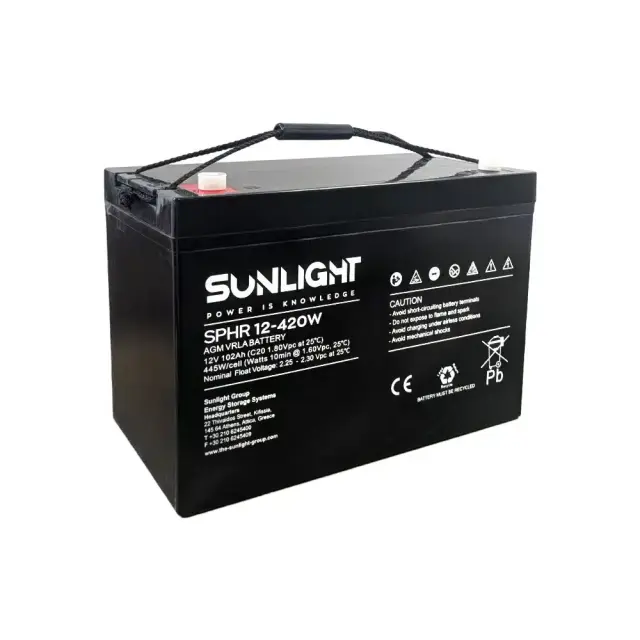 Μπαταρία Μολύβδου VRLA Sunlight SPHR 12V 420W 92.6Ah High Rate