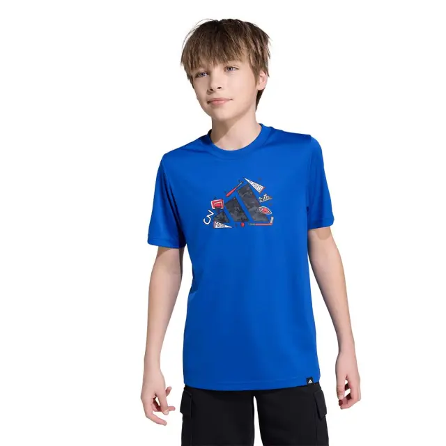 adidas Sportswear Boy's Camo Train Tee. Μπλε JV5183 (adidas Sportswear)