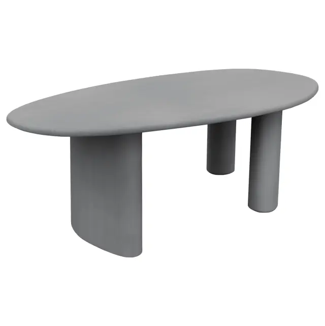 ΤΡΑΠΕΖΙ ΤΡΑΠΕΖΑΡΙΑΣ ΟΒΑΛ FB96599.01 ΓΚΡΙ FIBER CEMENT 240x100x75Υεκ