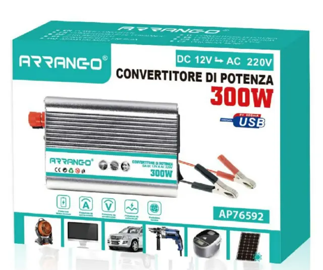 Arrango Inverter 300W DC 12V to AC 220V AP76592 2