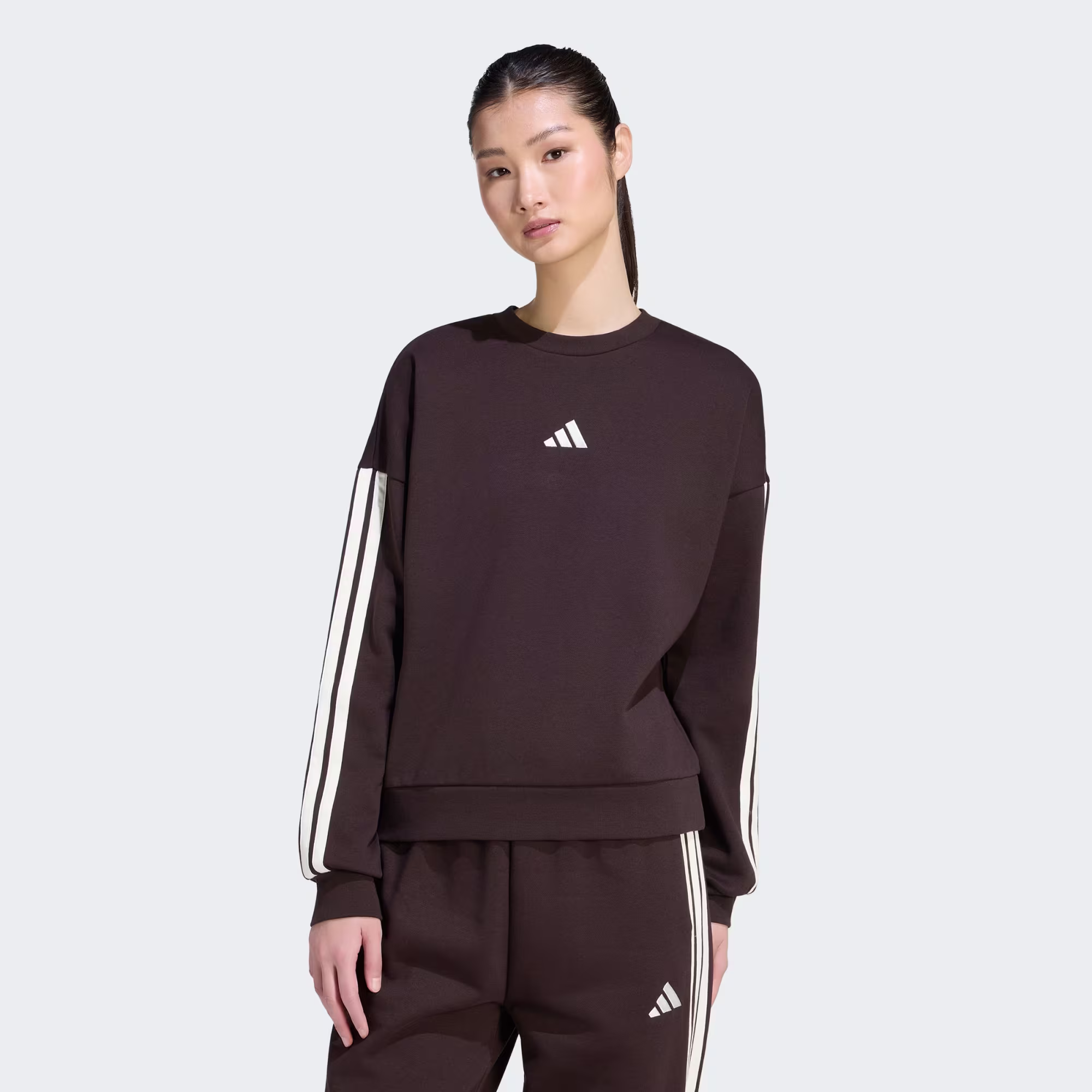 Adidas Brown Essentials 3-Stripes Fleece Sweatshirt KX0788 - XL