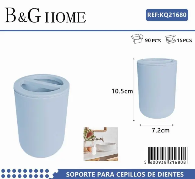 Θήκες οδοντόβουρτσας πλαστικές σε σετ 5Χ - Light Blue - 21680 2