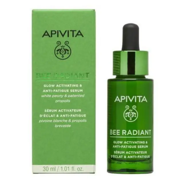 APIVITA Bee Radiant Glow Activating & Anti-Fatique Serum White Peony & Patented Propolis Αντιγηραντικός Ορός Προσώπου για Ενεργοποίηση Λάμψης & Ξεκούραστη Όψη, 30ml