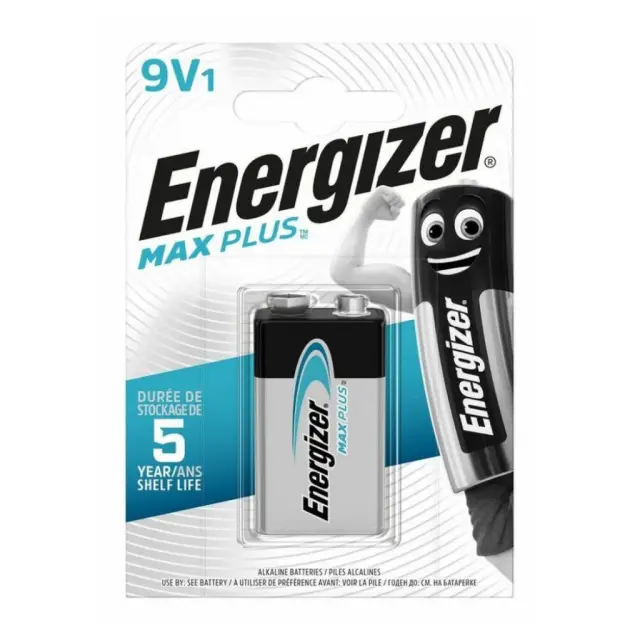 Αλκαλική μπαταρία Εnergizer MAX PLUS 9V-9B-6LR61, σε blister 1 τεμαχίου.