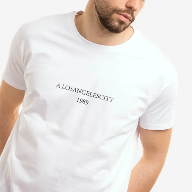 T-shirt Noshame® Λευκό με τύπωμα Los Angeles - 132523 - XXL