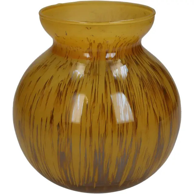 Βάζο Ώχρα Γυαλί 15x15x16cm