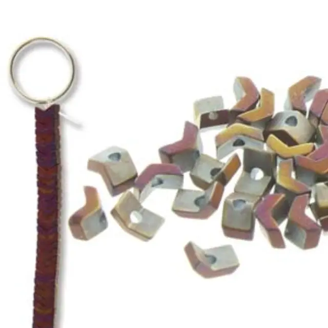 Χάντρα Αιματίτης Purple - Chevron 1x3mm ~120τεμ