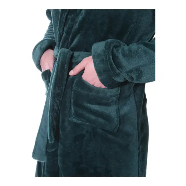 Mario Uomo Ανδρική Ρόμπα Fleece, Χρώμα Σκούρο Πράσινο 2