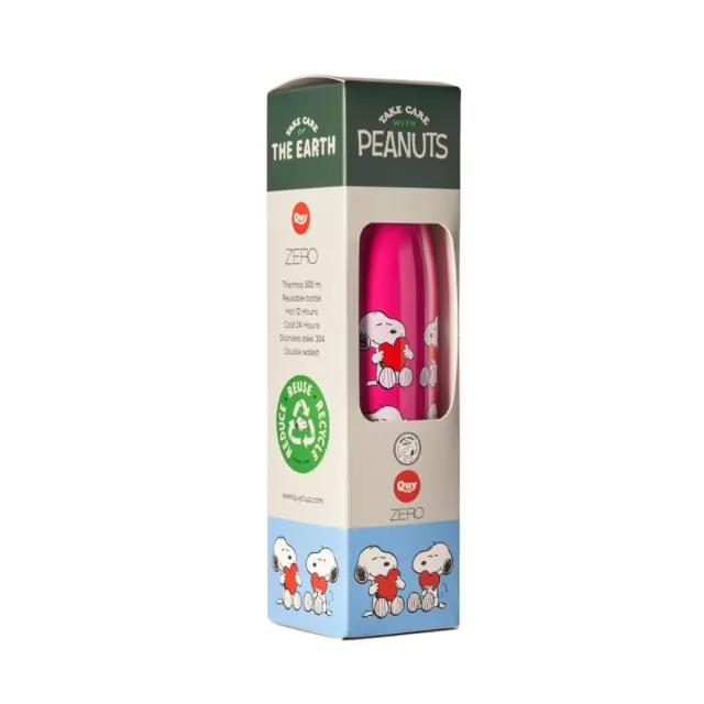 Quy Cup Ανοξείδωτο μπουκάλι (θερμός) Peanuts 500ml: Snoopy Love 2