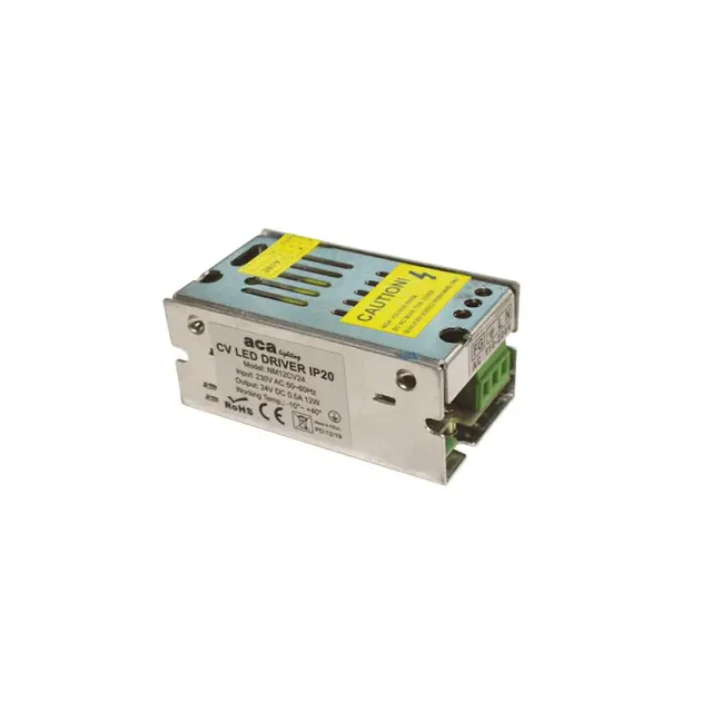 ΜΕΤΑΛΛΙΚΟ CV LED DRIVER 12W 230V AC24V DC 0.5A IP20 ΜΕ ΤΕΡΜΑΤΙΚΗ / NM12CV24
