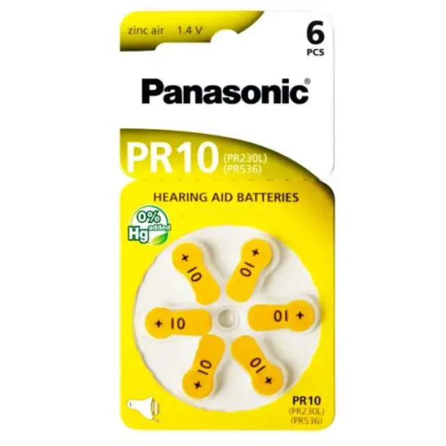 Panasonic PR10 Μπαταρίες Ακουστικών Βαρηκοΐας 1.4V (PR230/6LB) (PANPR230/6LB) PANASONIC BATTERY