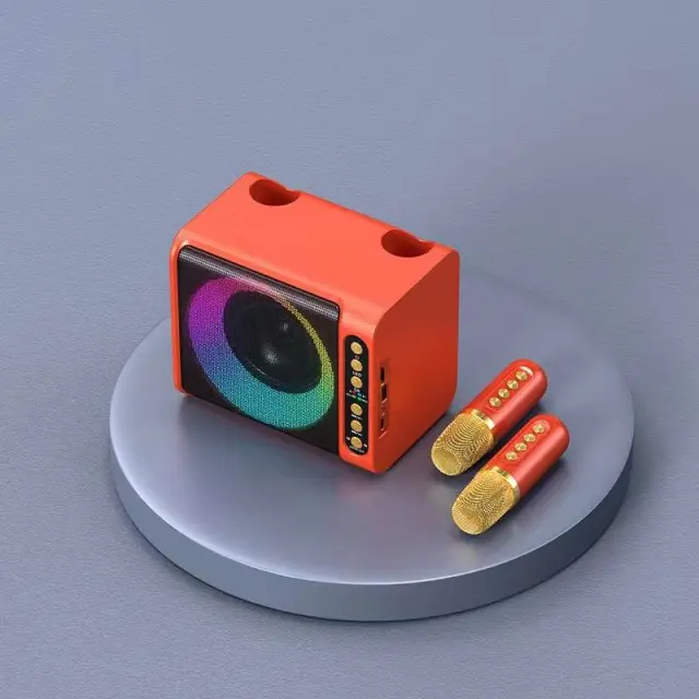 Mini φορητό σύστημα Karaoke με πολύχρωμα Bass Boost T-203 ΚΟΚΚΙΝΟ