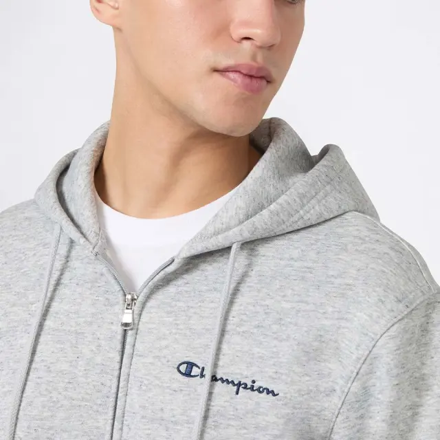 Champion Men's Fleece Full-Zip Small Logo Hoodie Γκρι 221794-EM021 (Champion) 3