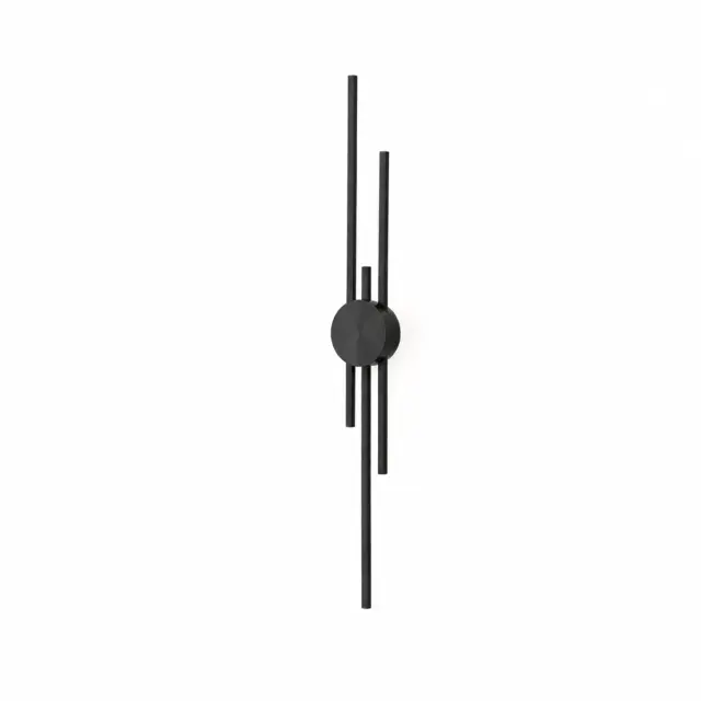 VenCore Stravon Black - Μοντέρνο Επιτοίχιο Φωτιστικό Απλίκα LED 60CM 12W Μαύρο Αλουμίνιο με Ρυθμιζόμενο CCT Λευκό - Ημέρας - Θερμό - Χειρισμός CCT μέσω Διακόπτη On-Off (6093-20110)