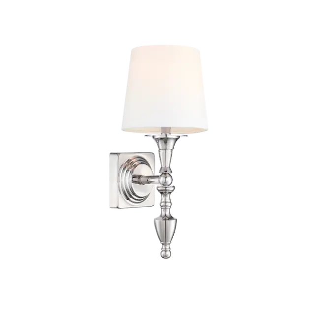 Sconce Austin W01118NI-WH νίκελ με λευκό καπέλο – κομψό και αρμονικό φωτιστικό τοίχου Nickel Χρώμιο