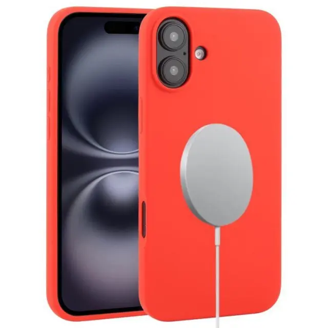 MagSafe Θήκη Σιλικόνης για iPhone 16- Red OEM