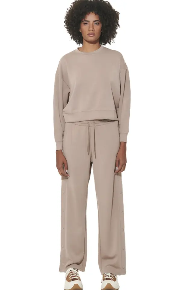 Body Action Wide Leg Trousers 021633-01-MOCHA MERINGUE - L 2
