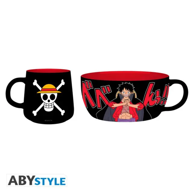 Σετ κεραμικό πρωινού (μπολ & κούπα) ONE PIECE - Breakfast Set Mug + Bowl - Luffy ABYTAB127
