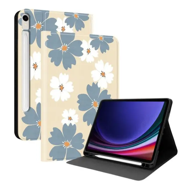 Flip Cover Θήκη για Galaxy Tab S10 Lite/S10 FE/S9-Beige Daisy OEM