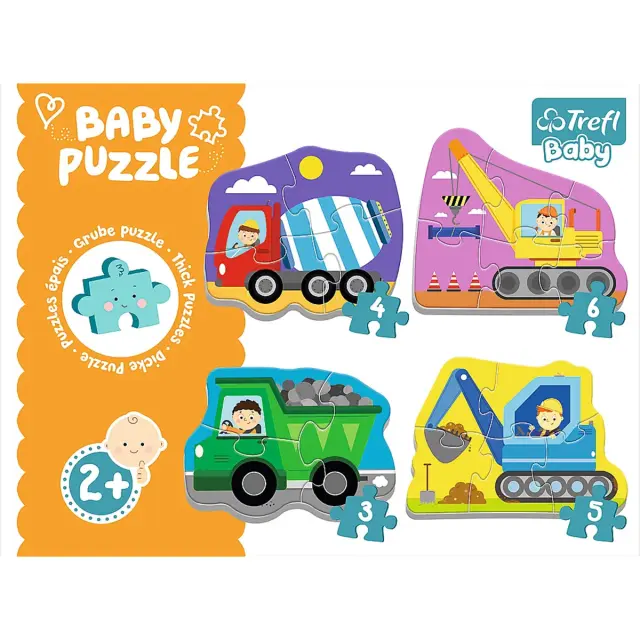 Παζλ baby Trefl Οχήματα εργασίας 4 σε 1 2