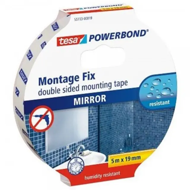 Powerbond Ταινία Στερέωσης Καθρεπτών Tesa Διπλής Όψης 5m X 19mm/ 70.55733 (Tesa)