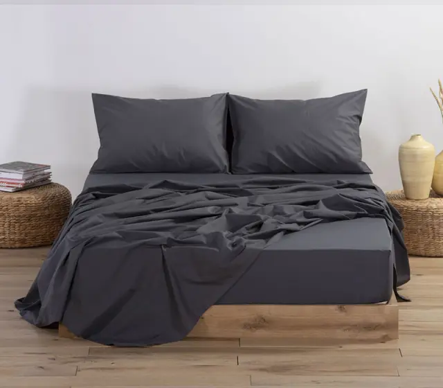 Σεντόνι Μεμονωμένο Με Λάστιχο Βαμβακερό Basic D. Grey Σε 5 Διαστάσεις Nef-Nef 120x200+30